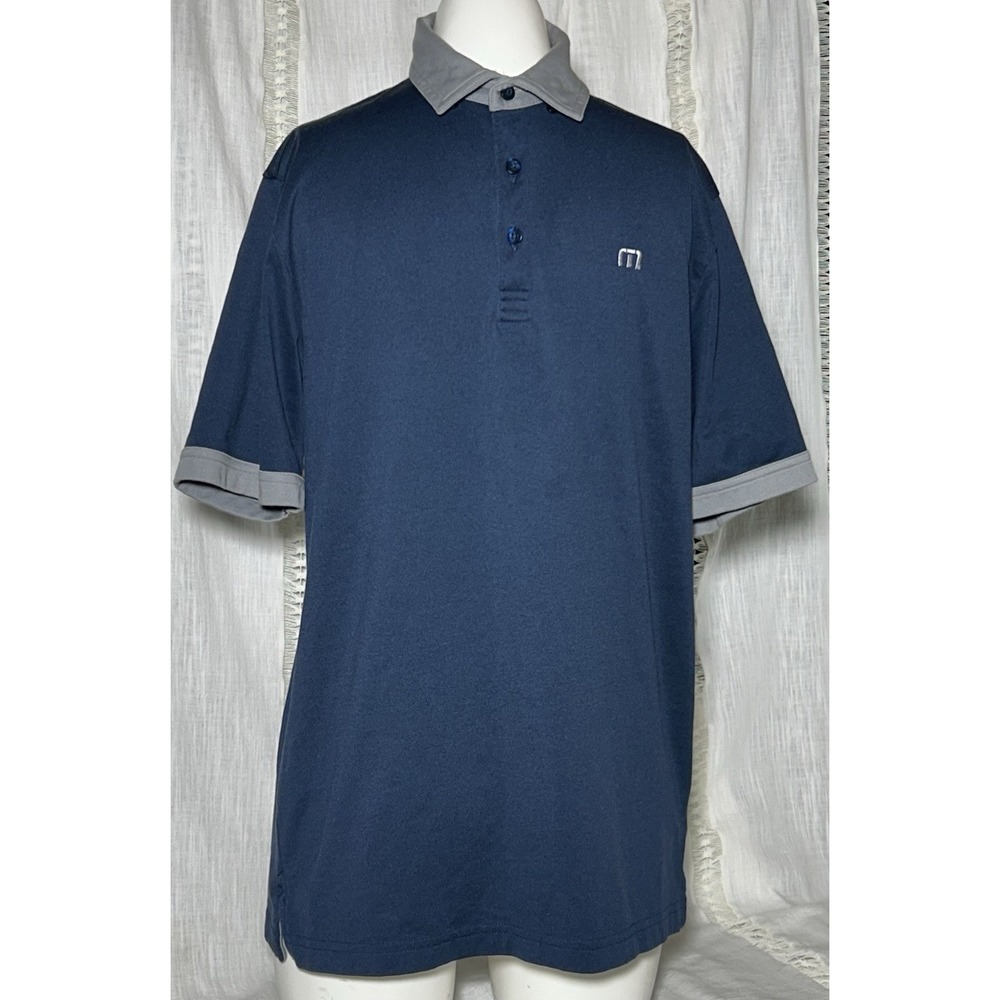 Travis Matthew Medium Navy Blue Polo Men Short Sleeve Shirt